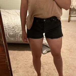 Levi’s 501 High Rise button up shorts size 26 faded black